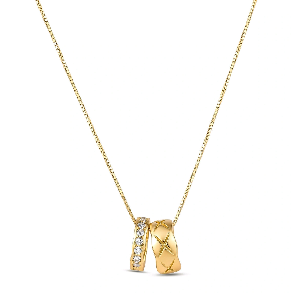 Twin Ring Necklace by Gabriella's Jewels