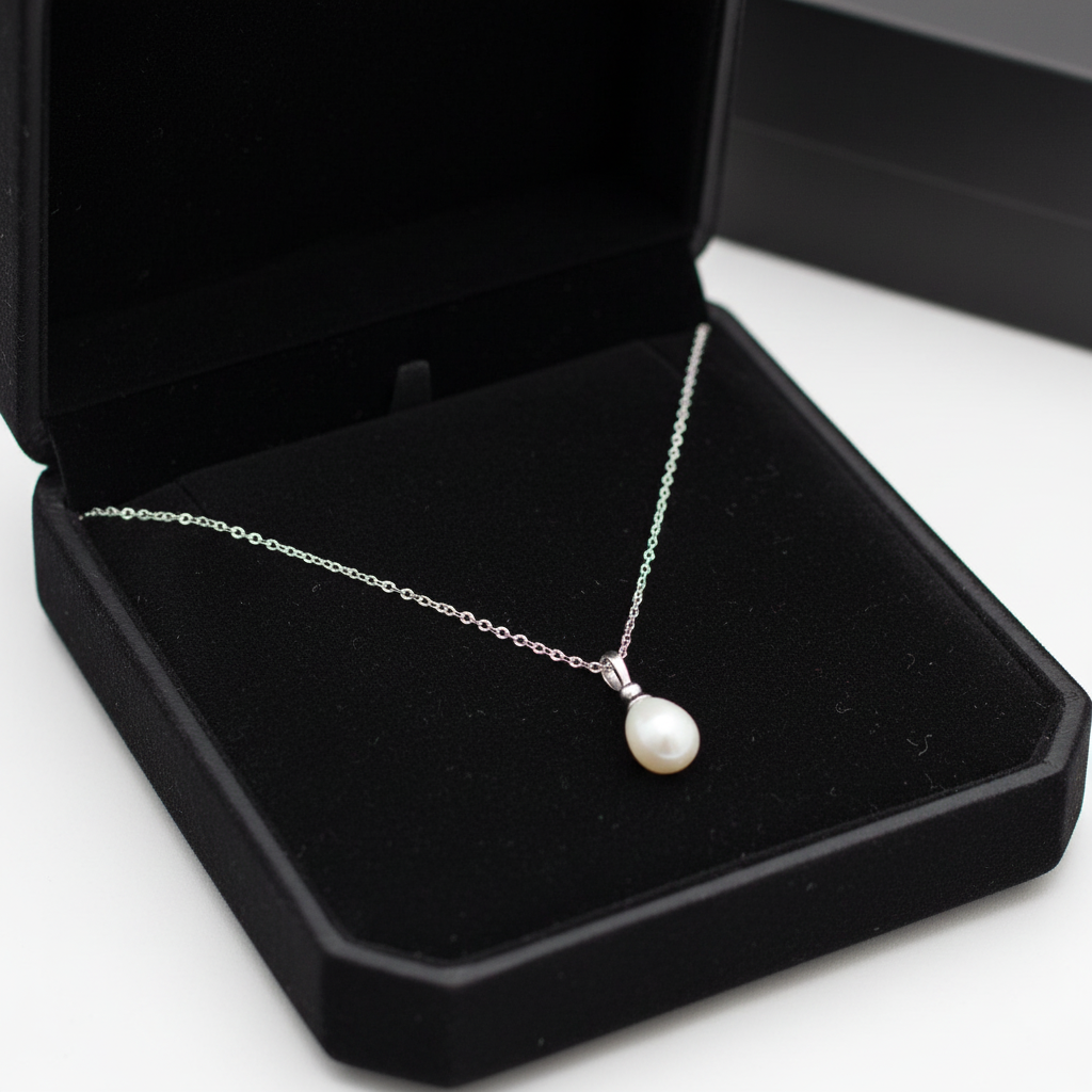 18"Sterling Silver Cultured Freshwater Pearl Drop Necklace