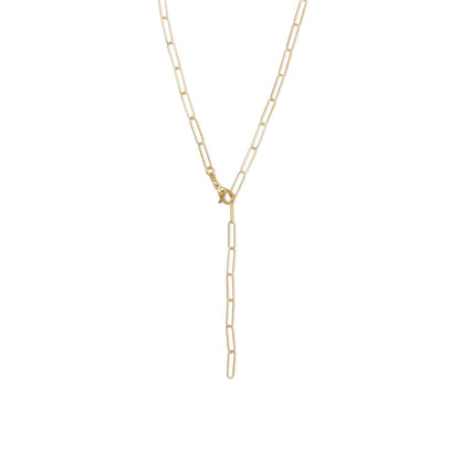 21" 14 Karat Italian Gold Plated Paperclip Chain Necklace