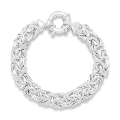 Luxurious Byzantine Silver Bracelet, Made in Italy, Available  Lengths  7" or 8"