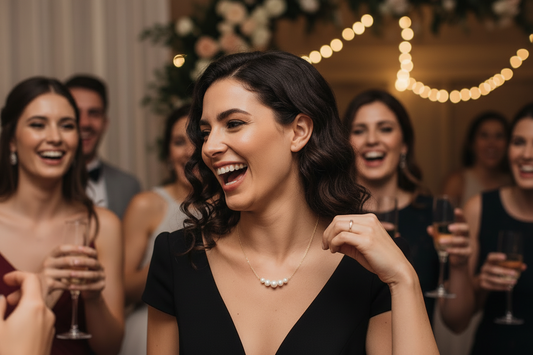 14 Karat Gold Necklace with 5 Cultured Freshwater Pearls