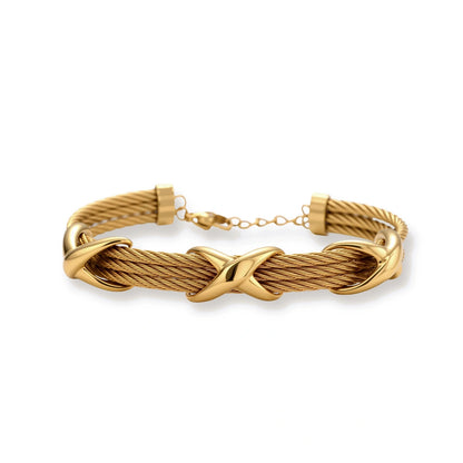 Cross Knot Cable Bracelet by Gabriella's Jewels
