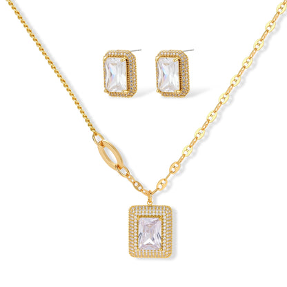 Emerald Cut Halo Set by Gabriella's Jewels
