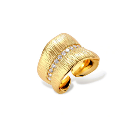 Ridged Luxe Cuff Ring by Gabriella's Jewels