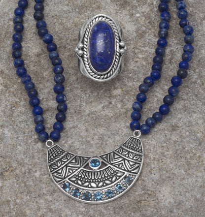 Blue Lapis  Statement Ring