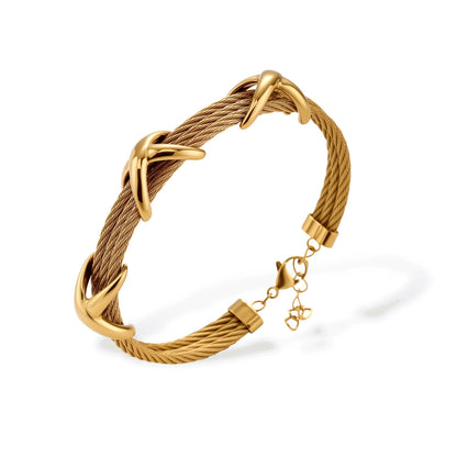Cross Knot Cable Bracelet by Gabriella's Jewels