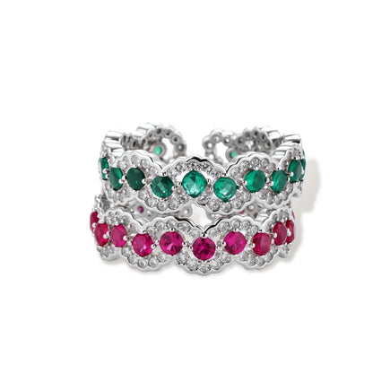 Emerald Wave Ring by Gabriella's Jewels