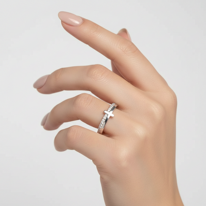 925 Sterling Silver Cross Ring