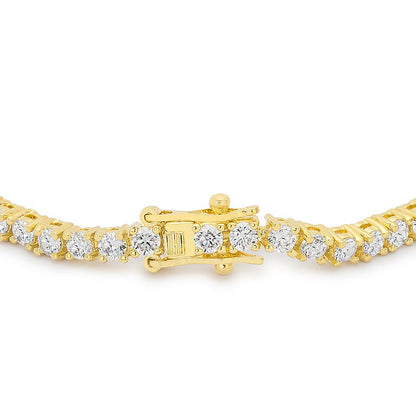 18K Plated Yellow Gold CZ Tennis 8 Inch Bracelet