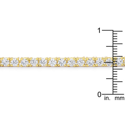 18K Plated Yellow Gold CZ Tennis 8 Inch Bracelet