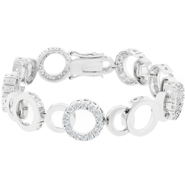 Circle Bijoux 5.63ct CZ 8 Inch Silver Bracelet