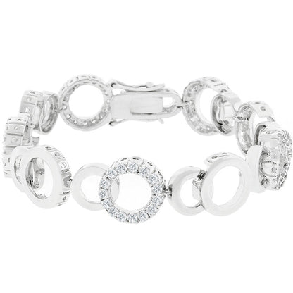 Circle Bijoux 5.63ct CZ 8 Inch Silver Bracelet