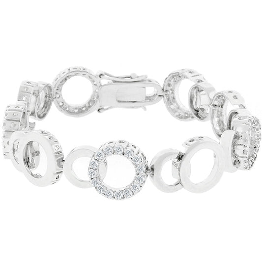 Circle Bijoux 5.63ct CZ 8 Inch Silver Bracelet