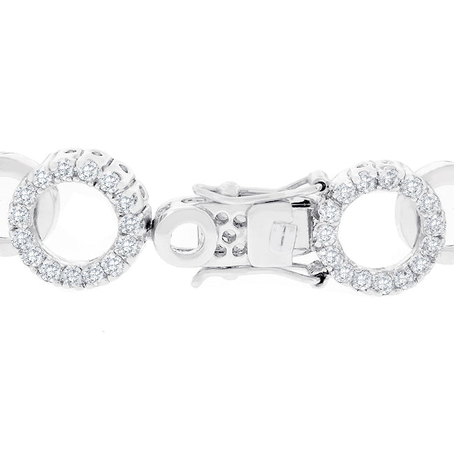 Circle Bijoux 5.63ct CZ 8 Inch Silver Bracelet