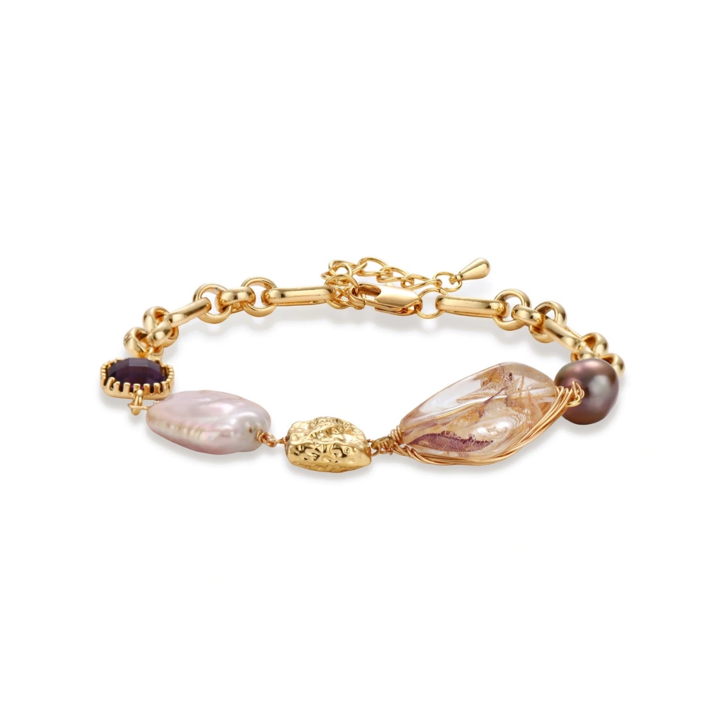 Gemstone Mix Chain Bracelet by Gabriella's Jewels