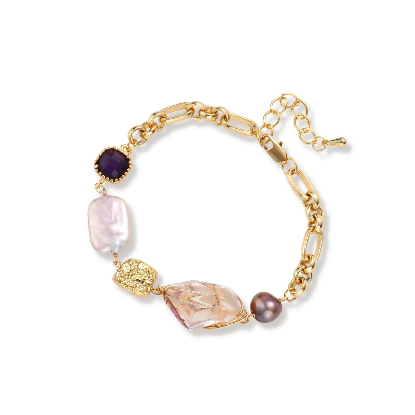 Gemstone Mix Chain Bracelet by Gabriella's Jewels