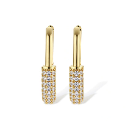 Golden Glow Huggie Hoops by Gabriella's Jewels