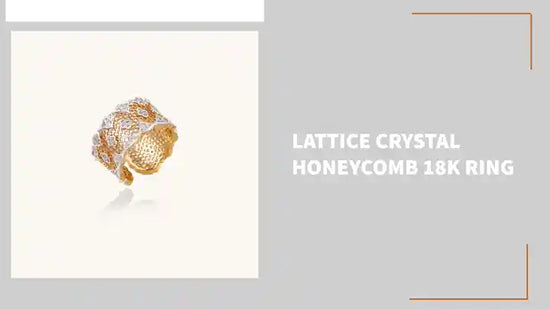 Lattice Crystal Honeycomb 18K Ring by@Outfy